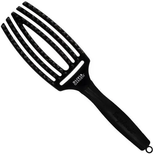 Olivia Garden Finger Brush Combo Medium, szczotka z włosiem dzika do rozczesywania, różne kolory Full Black