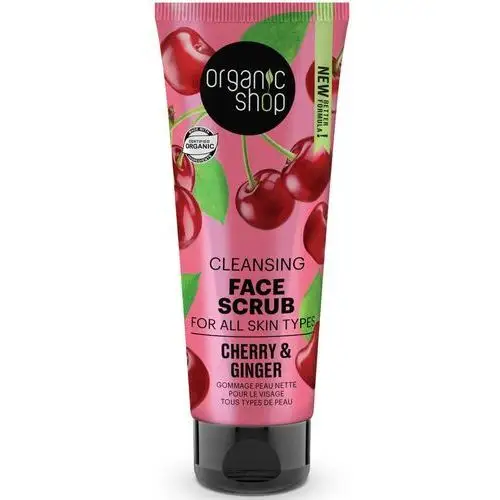 Organic ginger & cherry cleansing face scrub, 75 ml. oczyszczajacy scrub do twarzy Organic shop