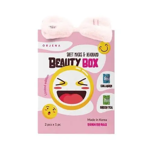 Orjena - beauty box sheet masks & headband - zestaw 2 maseczek w płachcie z opaską kosmetyczną