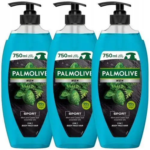 Palmolive Men Sport Żel pod Prysznic 3w1 3x750ml