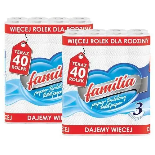 Papier Toaletowy Biały 3 Warstwowy Familia Paczka XXXL 80 Rolek