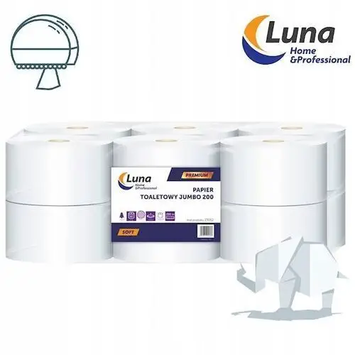 Papier toaletowy Jumbo Luna Professional 2w. 100% celuloza 200m x 12 rolek