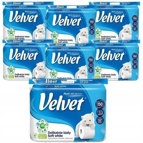 Papier Toaletowy Velvet Delikatnie Biały Soft White A'12 zestaw 84 rolki