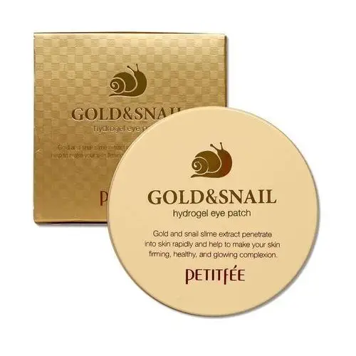 Petitfee Gold & Snail Hydrogel Eye Patch - Wygładzające hydrożelowe płatki pod oczy ze złotem i śluzem ślimaka 60 szt
