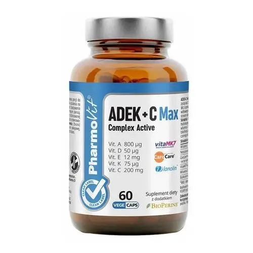 Suplement ADEK + C MAX Complex Active 60 kaps PharmoVit Clean Label