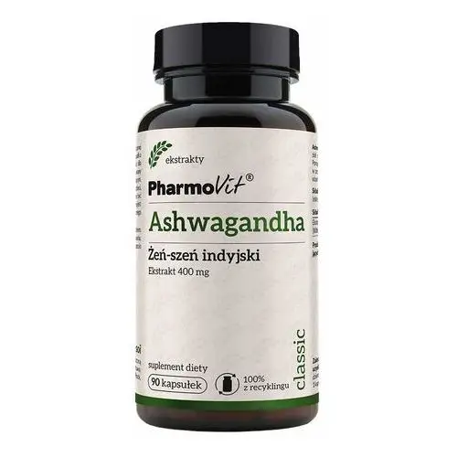Pharmovit Suplement ashwagandha żeń-szeń indyjski 4:1 400 mg 90 kaps classic