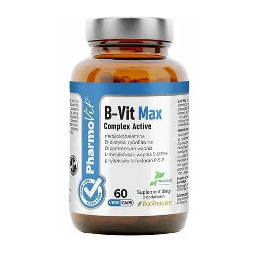 Pharmovit Suplement b-vit max complex active 60 kaps clean label