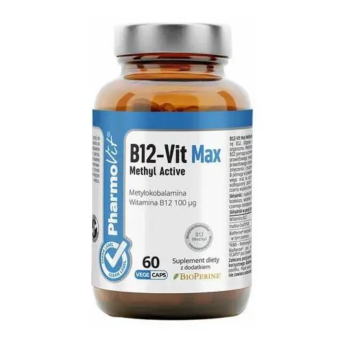 Suplement B12-Vit Max Methyl Active 60 kaps PharmoVit Clean Label