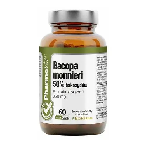 Suplement bacopa monnieri 50% bakozydów 60 kaps clean label Pharmovit