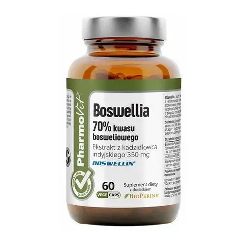 Suplement Boswellia 70% kwasu bosweliowego 60 kaps PharmoVit Clean Label