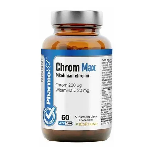 Suplement chrom max 200 µg 60 kaps clean label Pharmovit