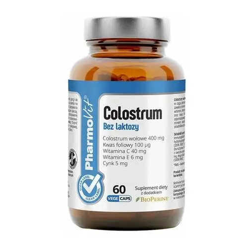 Suplement colostrum bez laktozy 60 kaps clean label Pharmovit