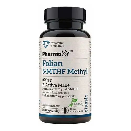 Suplement Folian 5-MTHF Methyl 600 ug B-Active Max+ 60 kaps PharmoVit Classic
