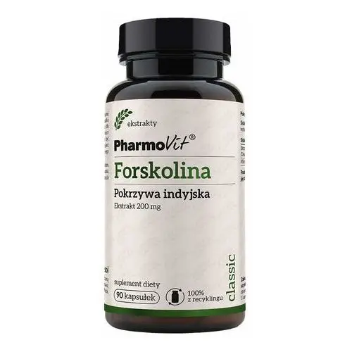 Suplement Forskolina Pokrzywa indyjska 200 mg 90 kaps PharmoVit Classic,97