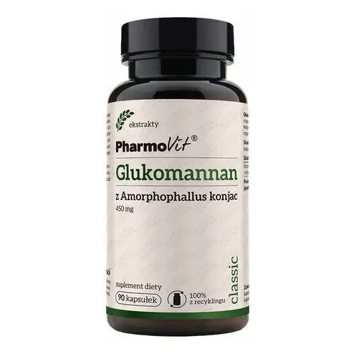 Suplement Glukomannan z Amorphophallus konjac 450 mg 90 kaps PharmoVit Classic