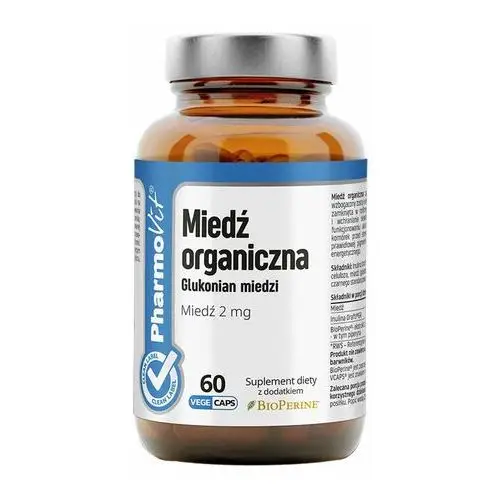 Suplement Miedź organiczna 2 mg 60 kaps PharmoVit Clean Label,28