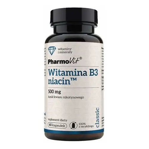 Suplement witamina b3 niacin™ amid kwasu nikotynowego 500 mg 60 kaps classic Pharmovit