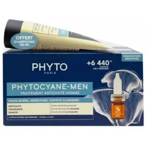 Phyto Phytocyane Men Zestaw Ampułki+Szampon prz.Wypaniu Włosów+GRATIS