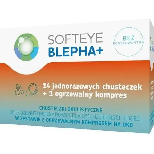 Polpharma Softeye blepha plus chusteczki okulistyczne x 14 szt. + ogrzewalny kompres x 1 sztuka