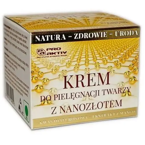 Krem do twarzy z nanozłotem, kwasem hialuronowym i ekstraktem z mango 50ml Pro aktiv