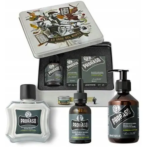 Proraso Kit Cypress & Vetyver Zestaw do brody Olejek Szampon Balsam