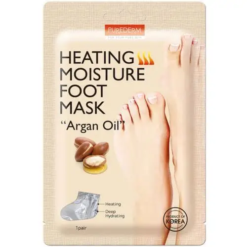 PUREDERM - Heating, moisture foot mask 1 para (2x17g) - rozgrzewająca maska do stóp w postaci skarpetek