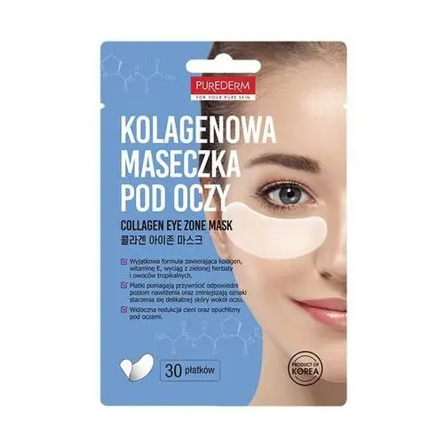 PUREDERM - Kolagenowe płatki pod oczy niwelujące sińce, 30 szt. 25g