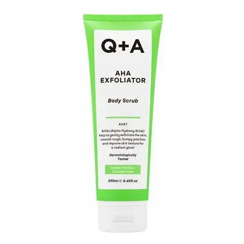 Q+a - aha exfoliator body scrub, 250ml - wygładzający peeling do ciała z kwasami aha