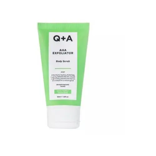 Q+A - MINI AHA Exfoliator Body Scrub, 50ml - Wygładzający peeling do ciała z kwasami AHA