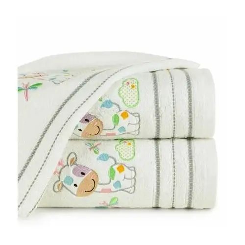 Ręcznik BABY dla dzieci z haftem z żyrafą 50 x 90 cm biały