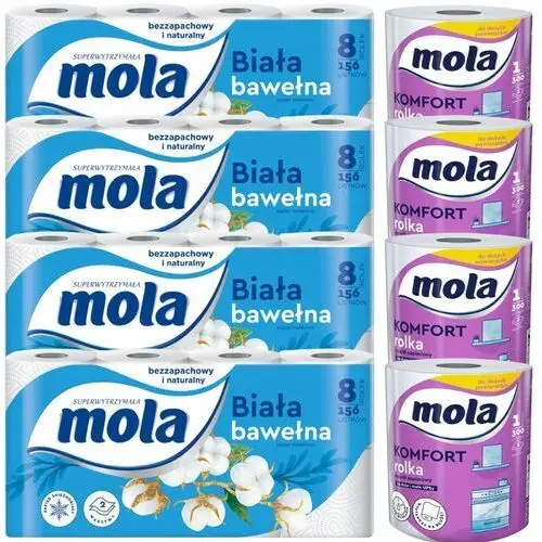 Ręcznik papierowy Mola Komfort Papier toaletowy Mola Bawełniana Biel