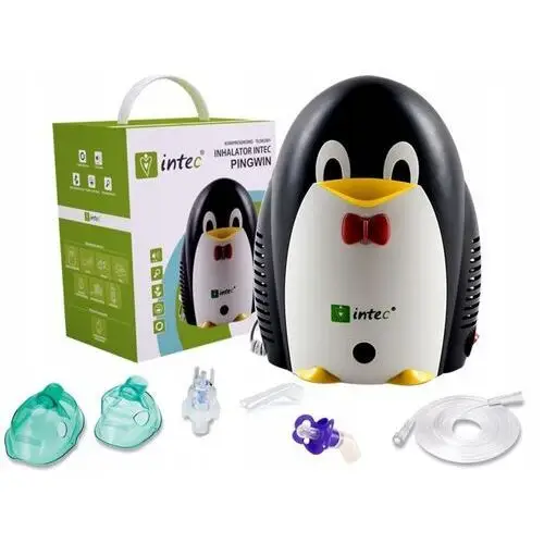 Rodzinny Inhalator Pingwin Intec Nebulizator maska smoczek do inhalacji
