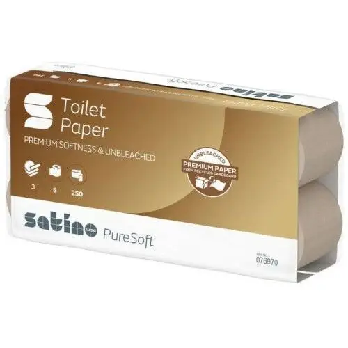 Papier toaletowy 250l 3w 8 rolek Eko makulatura Puresoft Satino by Wepa