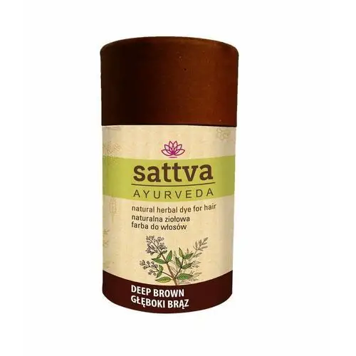 Sattva natural herbal dye for hair naturalna ziołowa farba do włosów deep brown 150 g, kolor brąz