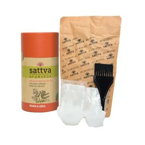 Natural herbal dye for hair naturalna ziołowa farba do włosów henna & amla 150 g Sattva
