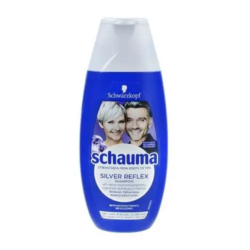 Schauma silver reflex shampoo szampon przeciw żółtym tonom do włosów siwych białych i blond 250ml