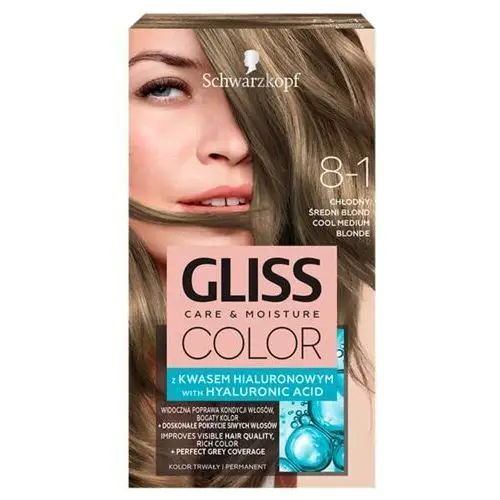 Schwarzkopf Gliss Color krem koloryzujący do włosów 8-1 Chłodny Średni Brąz