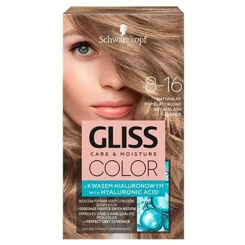 Gliss gliss color farba do włosów z kwasem hialuronowym 8-16 naturalny popielaty blond 142.5 ml Schwarzkopf