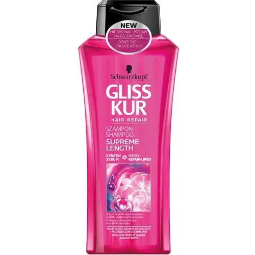 Schwarzkopf Gliss Kur Supreme Length Szampon do włosów oczyszczający 400ml