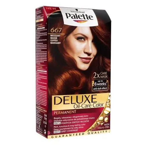 Schwarzkopf Palette deluxe oil-care color farba do włosów trwale koloryzująca z mikroolejkami 667 (6-70) miedziany mahoń