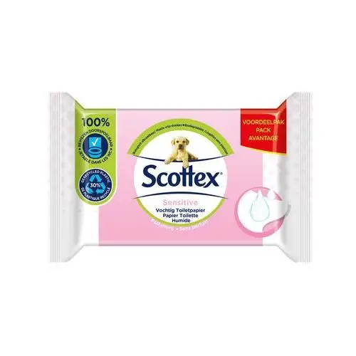 Scottex Chusteczki nawilżane zapewniające uczucie higienicznej czystości - 12 x 38 chusteczki - sensitive
