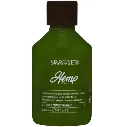 Selective Hemp 100% Vegan - nawilżająca odżywka do włosów suchych z olejkiem z konopii, 200ml