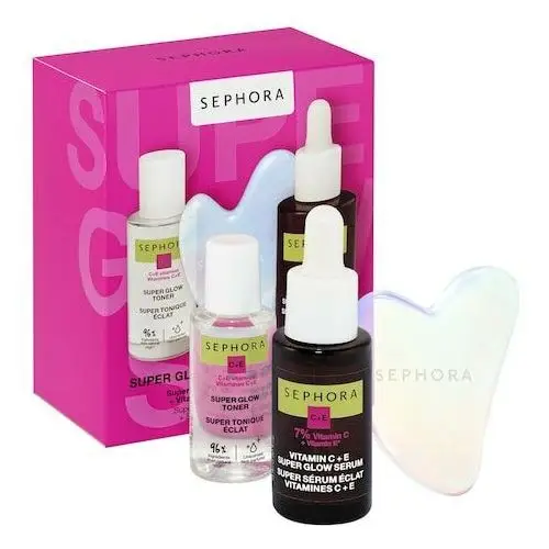 Zestaw kosmetyków przywracających blask - tonik + serum + gua sha do twarzy Sephora collection