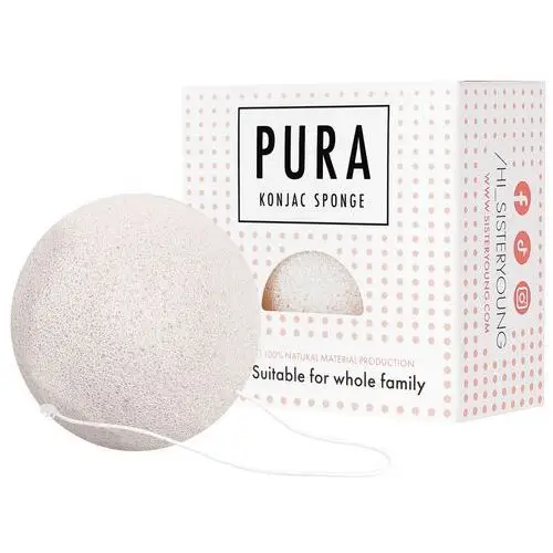 Pura konjac sponge - ekologiczna gąbka do mycia twarzy, różne kolory white