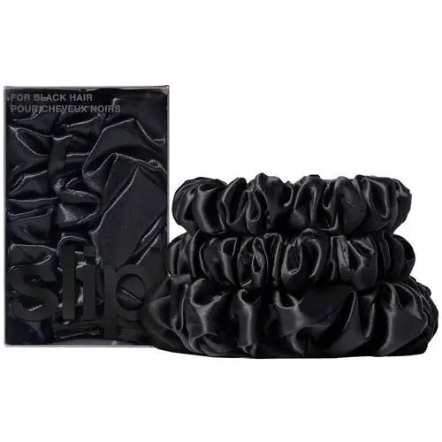 Slip pure silk back to basics assorted scrunchies - black