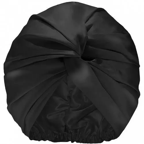 Pure silk turban black Slip