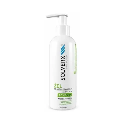 Solverx Acne Skin Żel do mycia i demakijażu twarzy i oczu - przeciwtrądzikowy 200ml, 1075179