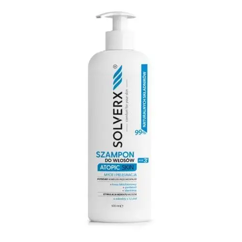 SOLVERX Atopic Skin Szampon do włosów - pielęgnujący i przeciwzapalny 500ml, 1070334