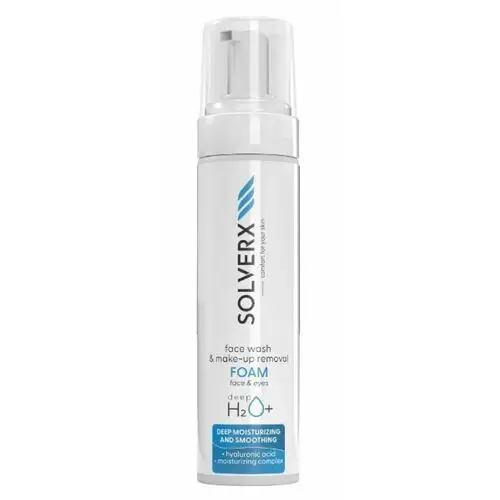 Solverx DEEP H2O FACE WASH AND MAKE-UP REMOVAL Głęboko nawilżająca pianka do mycia i demakijażu twarzy