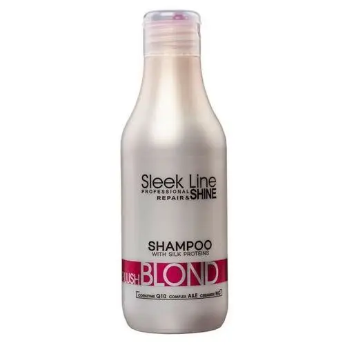 STAPIZ Sleek Line BLOND BLUSH - Szampon różowy z jedwabiem do włosów blond 300ml